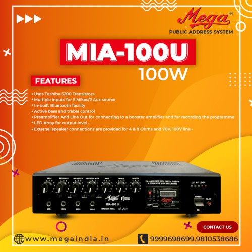 MIA 100U P.A Medium Power Mixer Amplifier